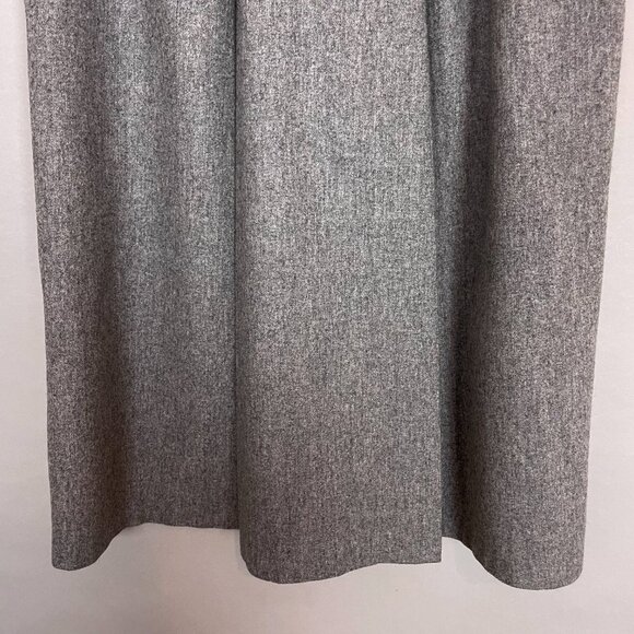 Vintage Wool Skirt Gray Pleated Simple Classic Modest Lined Professional Office - Picture 8 of 12